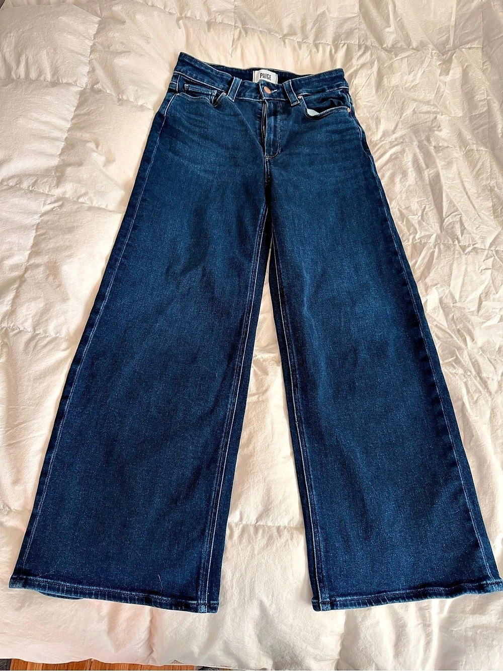 Paige Anessa Wide Leg Jeans in Blue Waist 27 Like New